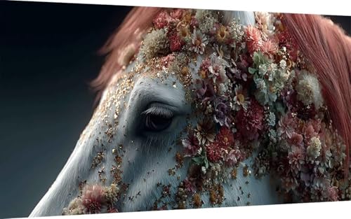 Diamond Painting Erwachsene, Diamond Painting Pferd Crystal Art Blume Muster 5D DIY Diamant Malerei Cross Stitch Stickerei Basteln Erwachsene Set für Deko Wohnzimmer, Geschenke 100x200 cm -ly2507DV Diamond Painting Erwachsene, Diamond Painting Pferd Crystal Art Blume Muster 5D DIY Diamant Malerei Cross Stitch Stickerei Basteln Erwachsene Set für Deko Wohnzimmer, Geschenke 100x200 cm -ly2507DV von LUOLYYEI
