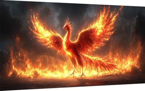 Diamond Painting Erwachsene, Diamond Painting Phönix Crystal Art Tier Muster 5D DIY Diamant Malerei Cross Stitch Stickerei Basteln Erwachsene Set für Deko Wohnzimmer, Geschenke 100x200cm -ly2507DN von LUOLYYEI