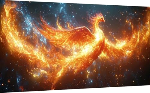 Diamond Painting Erwachsene, Diamond Painting Phönix Crystal Art Tier Muster 5D DIY Diamant Malerei Cross Stitch Stickerei Basteln Erwachsene Set für Deko Wohnzimmer, Geschenke 60x120cm -ly2507AR von LUOLYYEI