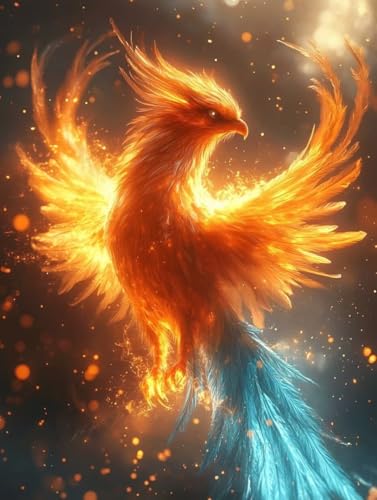 Diamond Painting Erwachsene, Diamond Painting Phönix Crystal Art Vogel Muster 5D DIY Diamant Malerei Cross Stitch Stickerei Basteln Erwachsene Set für Deko Wohnzimmer, Geschenke 30×40cm -ly25082W7 von LUOLYYEI