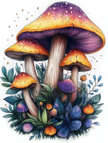 Diamond Painting Erwachsene, Diamond Painting Pilz Crystal Art Pflanzen Muster 5D DIY Diamant Malerei Cross Stitch Stickerei Basteln Erwachsene Set für Deko Wohnzimmer, Geschenke 50x70 cm -ly25082DY Diamond Painting Erwachsene, Diamond Painting Pilz Crystal Art Pflanzen Muster 5D DIY Diamant Malerei Cross Stitch Stickerei Basteln Erwachsene Set für Deko Wohnzimmer, Geschenke 50x70 cm -ly25082DY von LUOLYYEI