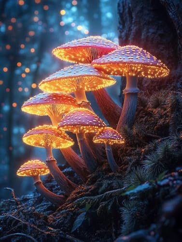 Diamond Painting Erwachsene, Diamond Painting Pilz Crystal Art Wald Muster 5D DIY Diamant Malerei Cross Stitch Stickerei Basteln Erwachsene Set für Deko Wohnzimmer, Geschenke 100x135 cm -ly25082R6 von LUOLYYEI