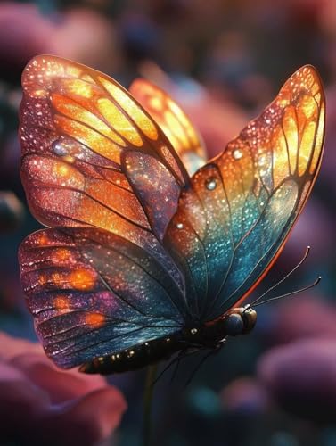 Diamond Painting Erwachsene, Diamond Painting Schmetterling Crystal Art Insekt Muster 5D DIY Diamant Malerei Cross Stitch Stickerei Basteln Erwachsene Set für Deko Wohnzimmer 90x120cm -ly25082AC von LUOLYYEI