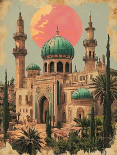 Diamond Painting Erwachsene, Diamond Painting Sonne Crystal Art Architektur Muster 5D DIY Diamant Malerei Cross Stitch Stickerei Basteln Erwachsene Set für Deko Wohnzimmer 90x120 cm -ly250829GV4M von LUOLYYEI