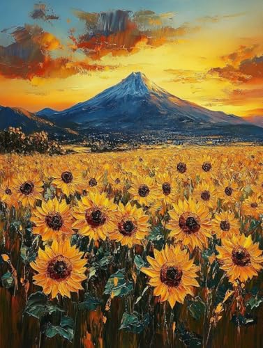 Diamond Painting Erwachsene, Diamond Painting Sonnenblume Crystal Art Blumen Muster 5D DIY Diamant Malerei Cross Stitch Stickerei Basteln Erwachsene Set für Deko Wohnzimmer 60×80cm -ly25082B2GM3 von LUOLYYEI