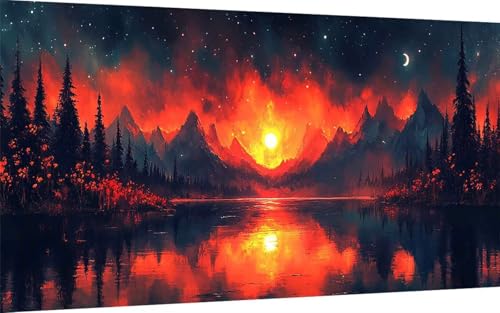 Diamond Painting Erwachsene, Diamond Painting Sonnenuntergang Crystal Art Berg Muster 5D DIY Diamant Malerei Cross Stitch Stickerei Basteln Erwachsene Set für Deko Wohnzimmer 100x200cm -ly2507PA Diamond Painting Erwachsene, Diamond Painting Sonnenuntergang Crystal Art Berg Muster 5D DIY Diamant Malerei Cross Stitch Stickerei Basteln Erwachsene Set für Deko Wohnzimmer 100x200cm -ly2507PA von LUOLYYEI