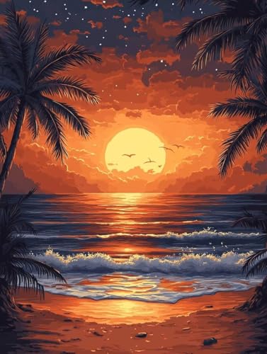 Diamond Painting Erwachsene, Diamond Painting Sonnenuntergang Crystal Art Strand Muster 5D DIY Diamant Malerei Cross Stitch Stickerei Basteln Erwachsene Set für Deko Wohnzimmer 40x50 cm -ly25082HA Diamond Painting Erwachsene, Diamond Painting Sonnenuntergang Crystal Art Strand Muster 5D DIY Diamant Malerei Cross Stitch Stickerei Basteln Erwachsene Set für Deko Wohnzimmer 40x50 cm -ly25082HA von LUOLYYEI