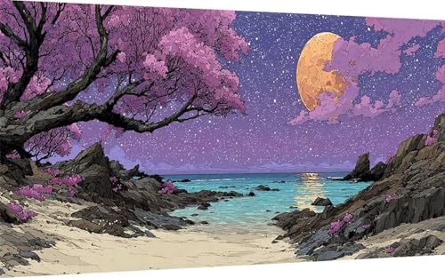 Diamond Painting Erwachsene, Diamond Painting Sternenhimmel Crystal Art Landschaft Muster 5D DIY Diamant Malerei Cross Stitch Stickerei Basteln Erwachsene Set für Deko Wohnzimmer (40x80 cm) -ly2507DD von LUOLYYEI