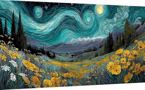 Diamond Painting Erwachsene, Diamond Painting Sternenhimmel Crystal Art Wiese Muster 5D DIY Diamant Malerei Cross Stitch Stickerei Basteln Erwachsene Set für Deko Wohnzimmer (40x80 cm) -ly2507E5 von LUOLYYEI