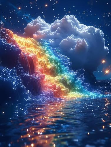 Diamond Painting Erwachsene, Diamond Painting Stürze Crystal Art Landschaft Muster 5D DIY Diamant Malerei Cross Stitch Stickerei Basteln Erwachsene Set für Deko Wohnzimmer 40x50 cm -ly25082BZ02R von LUOLYYEI