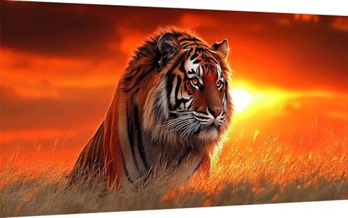 Diamond Painting Erwachsene, Diamond Painting Tiger Crystal Art Sonnenuntergang Muster 5D DIY Diamant Malerei Cross Stitch Stickerei Basteln Erwachsene Set für Deko Wohnzimmer 80x160cm -ly2507Q7 Diamond Painting Erwachsene, Diamond Painting Tiger Crystal Art Sonnenuntergang Muster 5D DIY Diamant Malerei Cross Stitch Stickerei Basteln Erwachsene Set für Deko Wohnzimmer 80x160cm -ly2507Q7 von LUOLYYEI