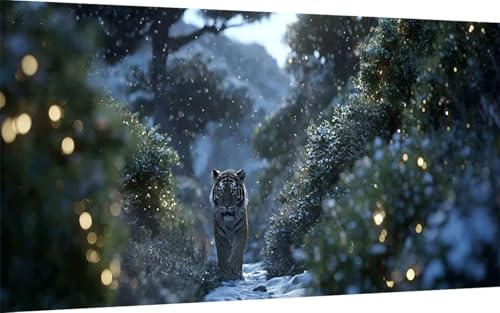 Diamond Painting Erwachsene, Diamond Painting Tiger Crystal Art Tier Muster 5D DIY Diamant Malerei Cross Stitch Stickerei Basteln Erwachsene Set für Deko Wohnzimmer, Geschenke (80x160 cm) -ly2507T2 von LUOLYYEI