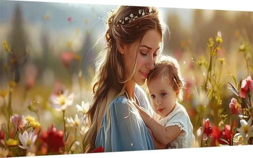 Diamond Painting Erwachsene, Diamond Painting Unsere Liebe Frau Crystal Art Blume Muster 5D DIY Diamant Malerei Cross Stitch Stickerei Basteln Erwachsene Set für Deko Wohnzimmer (40x80 cm) -ly2507G3 von LUOLYYEI