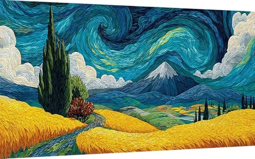 Diamond Painting Erwachsene, Diamond Painting Wiese Crystal Art Landschaft Muster 5D DIY Diamant Malerei Cross Stitch Stickerei Basteln Erwachsene Set für Deko Wohnzimmer 100x200 cm -ly25072MTT1 von LUOLYYEI