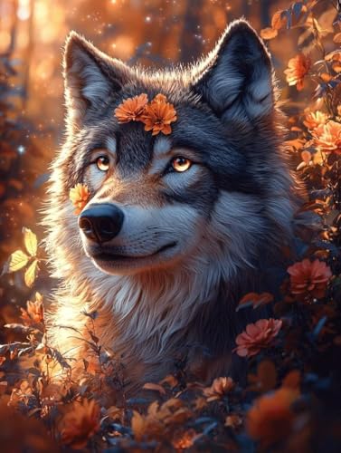 Diamond Painting Erwachsene, Diamond Painting Wolf Crystal Art Blume Muster 5D DIY Diamant Malerei Cross Stitch Stickerei Basteln Erwachsene Set für Deko Wohnzimmer, Geschenke 100x135 cm -ly250822T Diamond Painting Erwachsene, Diamond Painting Wolf Crystal Art Blume Muster 5D DIY Diamant Malerei Cross Stitch Stickerei Basteln Erwachsene Set für Deko Wohnzimmer, Geschenke 100x135 cm -ly250822T von LUOLYYEI