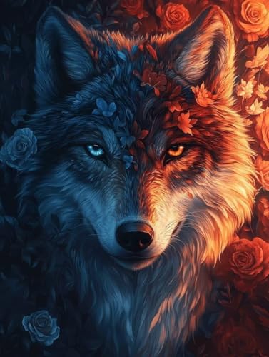 Diamond Painting Erwachsene, Diamond Painting Wolf Crystal Art Rose Muster 5D DIY Diamant Malerei Cross Stitch Stickerei Basteln Erwachsene Set für Deko Wohnzimmer, Geschenke 60x80cm -ly25082B0 Diamond Painting Erwachsene, Diamond Painting Wolf Crystal Art Rose Muster 5D DIY Diamant Malerei Cross Stitch Stickerei Basteln Erwachsene Set für Deko Wohnzimmer, Geschenke 60x80cm -ly25082B0 von LUOLYYEI