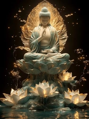 Diamond Painting Erwachsene, Diamond Painting Zen Crystal Art Lotus Muster 5D DIY Diamant Malerei Cross Stitch Stickerei Basteln Erwachsene Set für Deko Wohnzimmer, Geschenke 50x70 cm -ly250825V von LUOLYYEI