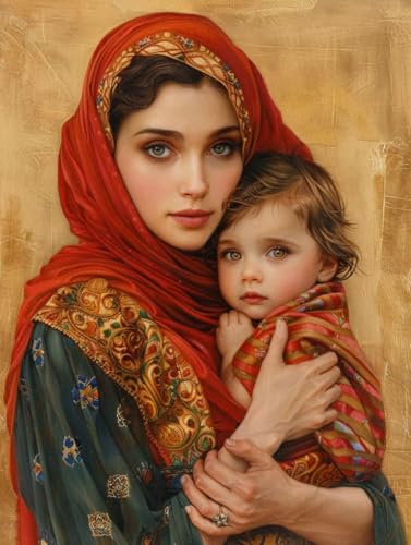 Diamond Painting Erwachsene Abstrakt Diamond Painting XXL (80 * 110cm), Diamantmalerei Unsere Liebe Frau Crystal Art DIY Basteln Erwachsene Stickerei Kreuzstich Bastelset für Zimmer Deko -L253Y2 von LUOLYYEI