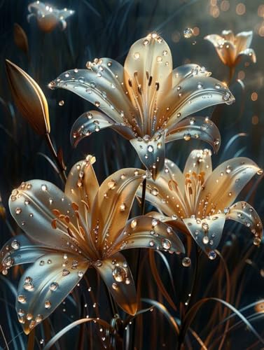 Diamond Painting Erwachsene Blume Diamond Painting XXL (80x110cm), Diamantmalerei Lilie Crystal Art DIY Basteln Erwachsene Stickerei Kreuzstich Bastelset für Zimmer Deko, Geschenke für Frauen -L253UW von LUOLYYEI