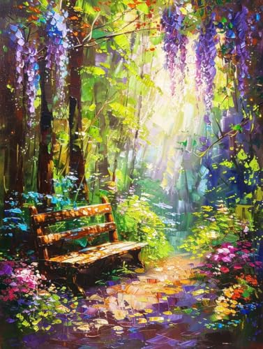 Diamond Painting Erwachsene Wald Diamond Painting XXL (100 * 135cm), Diamantmalerei Landschaft Crystal Art DIY Basteln Erwachsene Stickerei Kreuzstich Bastelset für Zimmer Deko, Geschenke -L25398 von LUOLYYEI