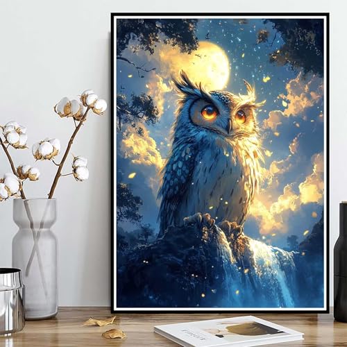 Diamond Painting Eule Diamond Painting XXL 60x80 cm, 5D Crystal Art Mond Muster DIY Runden Steine Vollbohrer Mosaik Bastelset Erwachsene für Zimmer Deko Wohnzimmer, Geschenke für Frauen -ly25082SB Diamond Painting Eule Diamond Painting XXL 60x80 cm, 5D Crystal Art Mond Muster DIY Runden Steine Vollbohrer Mosaik Bastelset Erwachsene für Zimmer Deko Wohnzimmer, Geschenke für Frauen -ly25082SB von LUOLYYEI