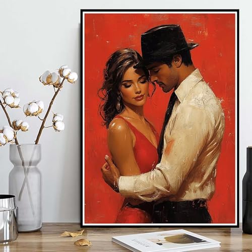 Diamond Painting Frau Diamond Painting XXL 100x135 cm, 5D Crystal Art Tänzer Muster DIY Runden Steine Vollbohrer Mosaik Bastelset Erwachsene für Zimmer Deko Wohnzimmer, Geschenke für Frauen -ly25082RR von LUOLYYEI