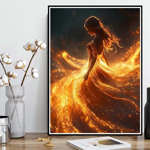 Diamond Painting Frau Diamond Painting XXL 100x135cm, 5D Crystal Art Abstrakt Muster DIY Runden Steine Vollbohrer Mosaik Bastelset Erwachsene für Zimmer Deko Wohnzimmer, Geschenke -ly25082E2IHR von LUOLYYEI