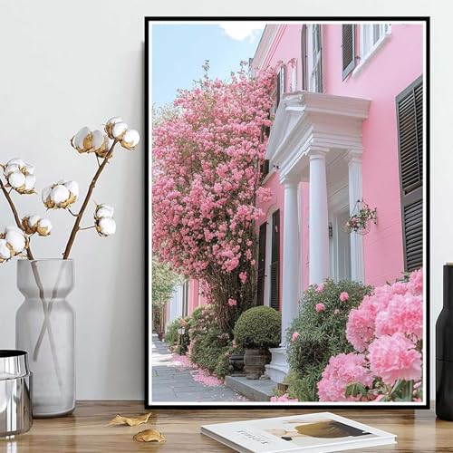 Diamond Painting Häuser Diamond Painting XXL 40x50cm, 5D Crystal Art Baum Muster DIY Runden Steine Vollbohrer Mosaik Bastelset Erwachsene für Zimmer Deko Wohnzimmer, Geschenke für Frauen -ly25082W6 von LUOLYYEI