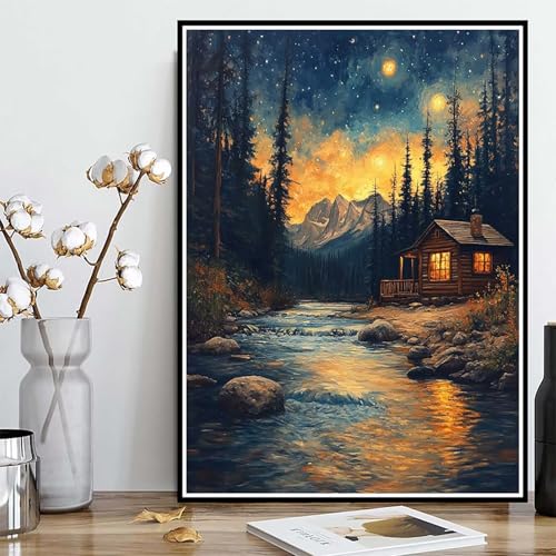 Diamond Painting Häuser Diamond Painting XXL 50x70cm, 5D Crystal Art Wald Muster DIY Runden Steine Vollbohrer Mosaik Bastelset Erwachsene für Zimmer Deko Wohnzimmer, Geschenke für Frauen -ly25082LN Diamond Painting Häuser Diamond Painting XXL 50x70cm, 5D Crystal Art Wald Muster DIY Runden Steine Vollbohrer Mosaik Bastelset Erwachsene für Zimmer Deko Wohnzimmer, Geschenke für Frauen -ly25082LN von LUOLYYEI