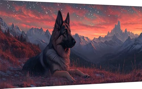 Diamond Painting Hund Diamond Painting XXL 90x180cm, 5D Crystal Art Tier Muster DIY Eckige Steine Vollbohrer Mosaik Bastelset Erwachsene für Zimmer Deko Wohnzimmer, Wanddeko, Geschenke -ly2507WG von LUOLYYEI