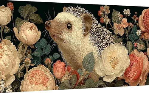 Diamond Painting Igel Diamond Painting XXL (100x300 cm), 5D Crystal Art Blume Muster DIY Eckige Steine Vollbohrer Mosaik Bastelset Erwachsene für Zimmer Deko Wohnzimmer, Wanddeko, Geschenke -ly25074K von LUOLYYEI