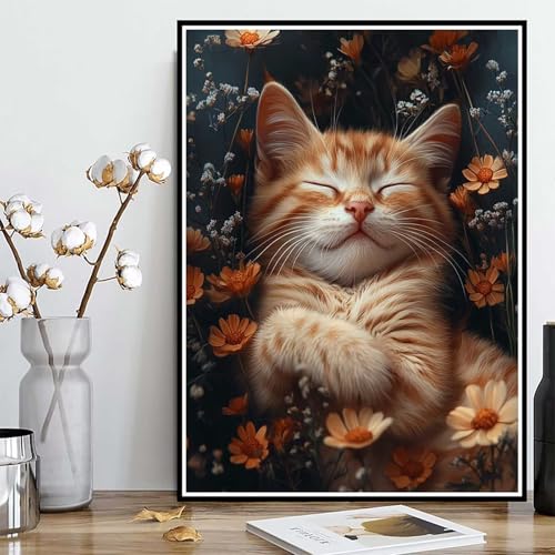 Diamond Painting Katze Diamond Painting XXL 100x135cm, 5D Crystal Art Blume Muster DIY Runden Steine Vollbohrer Mosaik Bastelset Erwachsene für Zimmer Deko Wohnzimmer, Geschenke für Frauen -ly25082Z1 Diamond Painting Katze Diamond Painting XXL 100x135cm, 5D Crystal Art Blume Muster DIY Runden Steine Vollbohrer Mosaik Bastelset Erwachsene für Zimmer Deko Wohnzimmer, Geschenke für Frauen -ly25082Z1 von LUOLYYEI