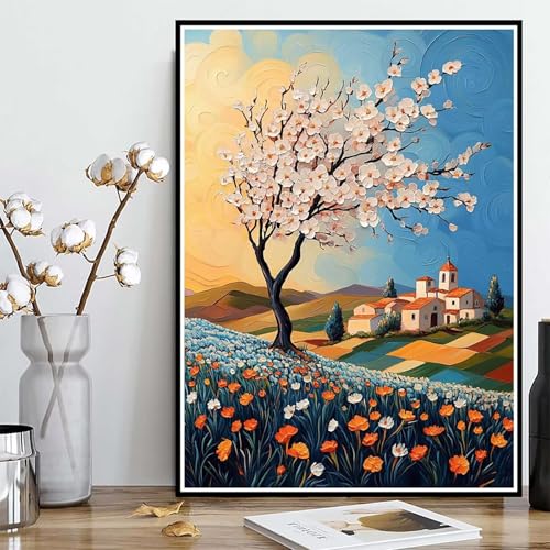 Diamond Painting Kirschblüten Diamond Painting XXL 60x80 cm, 5D Crystal Art Häuser Muster DIY Runden Steine Vollbohrer Mosaik Bastelset Erwachsene für Zimmer Deko Wohnzimmer, Geschenke -ly25082CT Diamond Painting Kirschblüten Diamond Painting XXL 60x80 cm, 5D Crystal Art Häuser Muster DIY Runden Steine Vollbohrer Mosaik Bastelset Erwachsene für Zimmer Deko Wohnzimmer, Geschenke -ly25082CT von LUOLYYEI