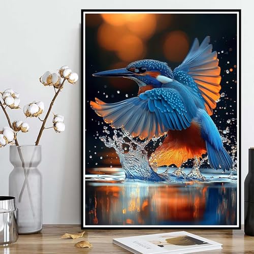 Diamond Painting Kolibri Diamond Painting XXL 90x120cm, 5D Crystal Art Tier Muster DIY Runden Steine Vollbohrer Mosaik Bastelset Erwachsene für Zimmer Deko Wohnzimmer, Geschenke für Frauen -ly25082P0 von LUOLYYEI