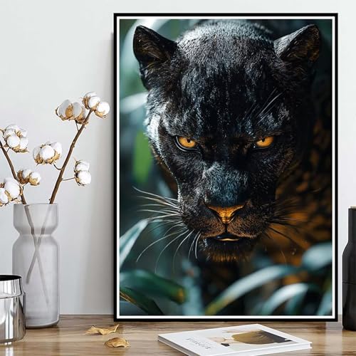 Diamond Painting Leopard Diamond Painting XXL 50x70 cm, 5D Crystal Art Dschungel Muster DIY Runden Steine Vollbohrer Mosaik Bastelset Erwachsene für Zimmer Deko Wohnzimmer, Geschenke -ly2508228 von LUOLYYEI