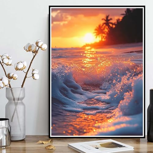 Diamond Painting Meer Diamond Painting XXL 50x70cm, 5D Crystal Art Sonnenuntergang Muster DIY Runden Steine Vollbohrer Mosaik Bastelset Erwachsene für Zimmer Deko Wohnzimmer, Geschenke -ly250822A Diamond Painting Meer Diamond Painting XXL 50x70cm, 5D Crystal Art Sonnenuntergang Muster DIY Runden Steine Vollbohrer Mosaik Bastelset Erwachsene für Zimmer Deko Wohnzimmer, Geschenke -ly250822A von LUOLYYEI
