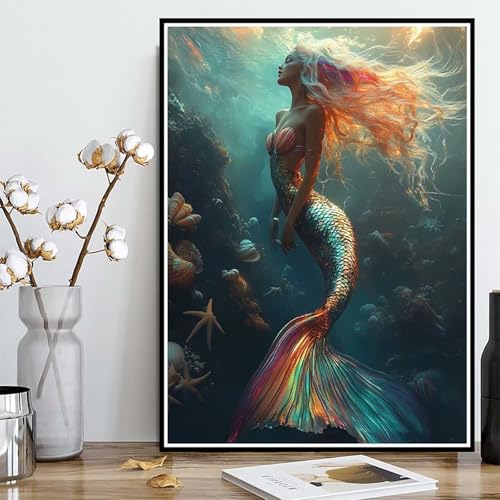 Diamond Painting Meerjungfrau Diamond Painting XXL 30×40cm, 5D Crystal Art Frau Muster DIY Runden Steine Vollbohrer Mosaik Bastelset Erwachsene für Zimmer Deko Wohnzimmer, Geschenke -ly2508283GV5 Diamond Painting Meerjungfrau Diamond Painting XXL 30×40cm, 5D Crystal Art Frau Muster DIY Runden Steine Vollbohrer Mosaik Bastelset Erwachsene für Zimmer Deko Wohnzimmer, Geschenke -ly2508283GV5 von LUOLYYEI