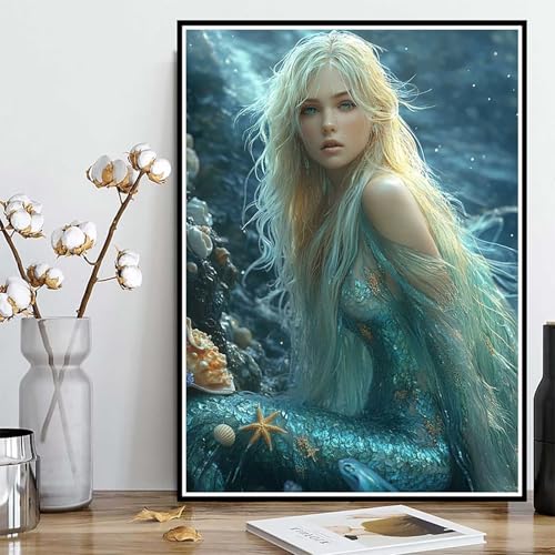 Diamond Painting Meerjungfrau Diamond Painting XXL 50x70cm, 5D Crystal Art Seestern Muster DIY Runden Steine Vollbohrer Mosaik Bastelset Erwachsene für Zimmer Deko Wohnzimmer, Geschenke -ly25082NU Diamond Painting Meerjungfrau Diamond Painting XXL 50x70cm, 5D Crystal Art Seestern Muster DIY Runden Steine Vollbohrer Mosaik Bastelset Erwachsene für Zimmer Deko Wohnzimmer, Geschenke -ly25082NU von LUOLYYEI