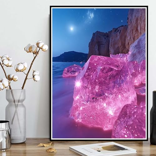 Diamond Painting Natur Diamond Painting XXL 40x50cm, 5D Crystal Art Berg Muster DIY Runden Steine Vollbohrer Mosaik Bastelset Erwachsene für Zimmer Deko Wohnzimmer, Geschenke für Frauen -ly250820Y von LUOLYYEI