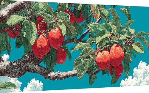 Diamond Painting Obst Diamond Painting XXL (50x100 cm), 5D Crystal Art Anlage Muster DIY Eckige Steine Vollbohrer Mosaik Bastelset Erwachsene für Zimmer Deko Wohnzimmer, Wanddeko, Geschenke -ly2507ZL von LUOLYYEI