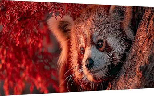 Diamond Painting Panda Diamond Painting XXL (100x300 cm), 5D Crystal Art Tier Muster DIY Eckige Steine Vollbohrer Mosaik Bastelset Erwachsene für Zimmer Deko Wohnzimmer, Wanddeko, Geschenke -ly250799 von LUOLYYEI