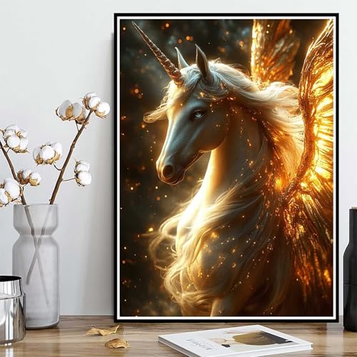 Diamond Painting Pegasus Diamond Painting XXL 60x80cm, 5D Crystal Art Tier Muster DIY Runden Steine Vollbohrer Mosaik Bastelset Erwachsene für Zimmer Deko Wohnzimmer, Geschenke für Frauen -ly250821Z von LUOLYYEI