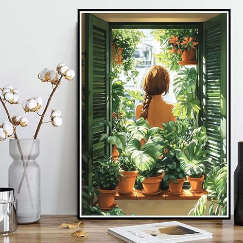Diamond Painting Pflanzen Diamond Painting XXL 100x135cm, 5D Crystal Art Landschaft Muster DIY Runden Steine Vollbohrer Mosaik Bastelset Erwachsene für Zimmer Deko Wohnzimmer, Geschenke -ly250821H von LUOLYYEI