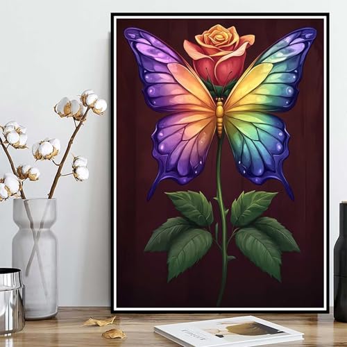 Diamond Painting Rose Diamond Painting XXL 60x80 cm, 5D Crystal Art Schmetterling Muster DIY Runden Steine Vollbohrer Mosaik Bastelset Erwachsene für Zimmer Deko Wohnzimmer, Geschenke -ly2508294 Diamond Painting Rose Diamond Painting XXL 60x80 cm, 5D Crystal Art Schmetterling Muster DIY Runden Steine Vollbohrer Mosaik Bastelset Erwachsene für Zimmer Deko Wohnzimmer, Geschenke -ly2508294 von LUOLYYEI