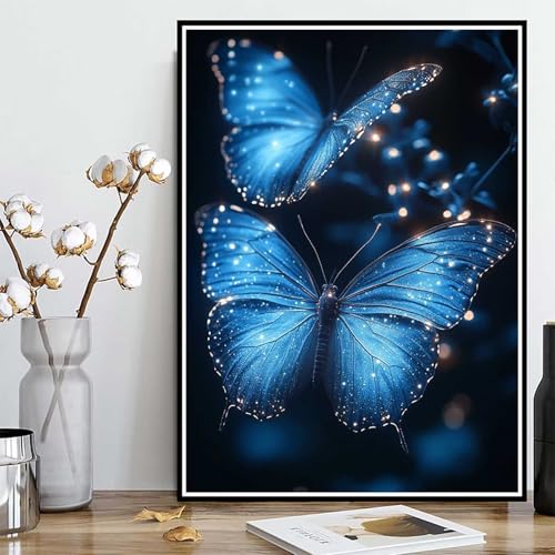 Diamond Painting Schmetterling Diamond Painting XXL 100x135 cm, 5D Crystal Art Tier Muster DIY Runden Steine Vollbohrer Mosaik Bastelset Erwachsene für Zimmer Deko Wohnzimmer, Geschenke -ly25082Z7 von LUOLYYEI