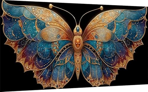 Diamond Painting Schmetterling Diamond Painting XXL 100x300 cm, 5D Crystal Art Tier Muster DIY Eckige Steine Vollbohrer Mosaik Bastelset Erwachsene für Zimmer Deko Wohnzimmer, Geschenke -ly250717 von LUOLYYEI