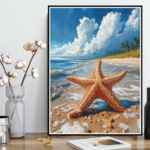 Diamond Painting Seestern Diamond Painting XXL 50×70cm, 5D Crystal Art Tier Muster DIY Runden Steine Vollbohrer Mosaik Bastelset Erwachsene für Zimmer Deko Wohnzimmer, Geschenke für Frauen -ly250822N Diamond Painting Seestern Diamond Painting XXL 50×70cm, 5D Crystal Art Tier Muster DIY Runden Steine Vollbohrer Mosaik Bastelset Erwachsene für Zimmer Deko Wohnzimmer, Geschenke für Frauen -ly250822N von LUOLYYEI