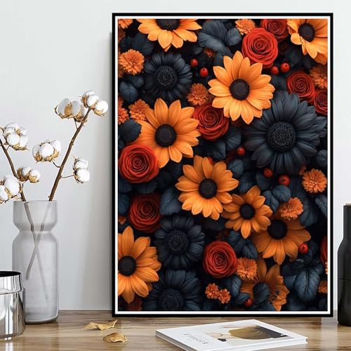 Diamond Painting Sonnenblume Diamond Painting XXL 30x40 cm, 5D Crystal Art Blumen Muster DIY Runden Steine Vollbohrer Mosaik Bastelset Erwachsene für Zimmer Deko Wohnzimmer, Geschenke -ly25082B6 von LUOLYYEI