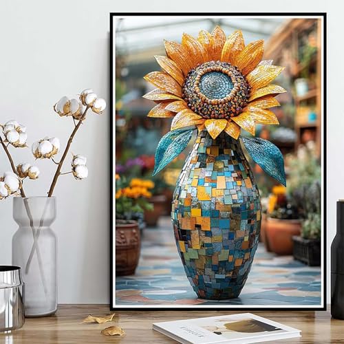 Diamond Painting Sonnenblume Diamond Painting XXL 50×70cm, 5D Crystal Art Vase Muster DIY Runden Steine Vollbohrer Mosaik Bastelset Erwachsene für Zimmer Deko Wohnzimmer, Geschenke -ly250821DGD7 Diamond Painting Sonnenblume Diamond Painting XXL 50×70cm, 5D Crystal Art Vase Muster DIY Runden Steine Vollbohrer Mosaik Bastelset Erwachsene für Zimmer Deko Wohnzimmer, Geschenke -ly250821DGD7 von LUOLYYEI