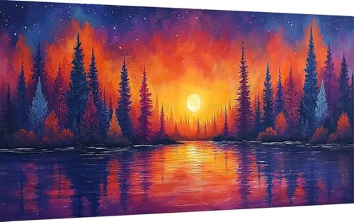 Diamond Painting Sonnenuntergang Diamond Painting XXL 90x180 cm, 5D Crystal Art Wald Muster DIY Eckige Steine Vollbohrer Mosaik Bastelset Erwachsene für Zimmer Deko Wohnzimmer, Geschenke -ly2507D4 Diamond Painting Sonnenuntergang Diamond Painting XXL 90x180 cm, 5D Crystal Art Wald Muster DIY Eckige Steine Vollbohrer Mosaik Bastelset Erwachsene für Zimmer Deko Wohnzimmer, Geschenke -ly2507D4 von LUOLYYEI
